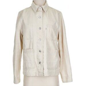 Levi's yellow/Beige white Striped Utility Chore Coat Jacket